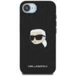 Karl Lagerfeld Monogram Karl Head Pin Black Kryt iPhone 16e