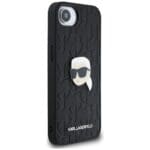 Karl Lagerfeld Monogram Karl Head Pin Black Kryt iPhone 16e