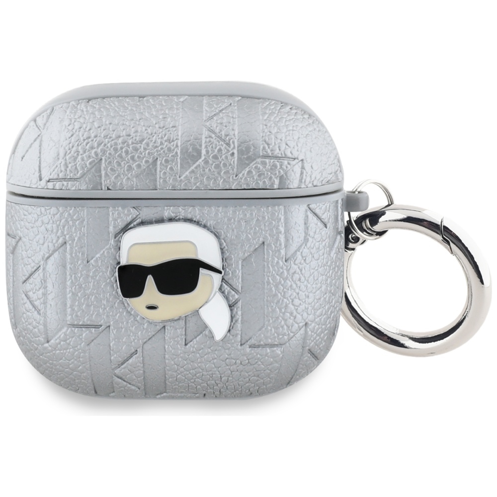 Karl Lagerfeld Monogram Karl Head Silver Kryt AirPods 4