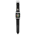 Karl Lagerfeld Pasek KLAWMOKHK Apple Watch SE/11/10/9/8/7/6/5/4/3 (42/41/40/38mm) Black Strap Saffiano Karl Heads