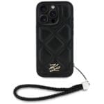 Karl Lagerfeld Quilted Initial Logo & Chain Strap Black Kryt iPhone 16 Pro