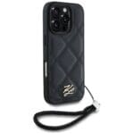 Karl Lagerfeld Quilted Initial Logo & Chain Strap Black Kryt iPhone 16 Pro