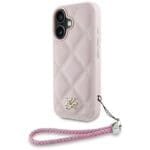 Karl Lagerfeld Quilted Initial Logo & Chain Strap Pink Kryt iPhone 16