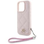 Karl Lagerfeld Quilted Initial Logo & Chain Strap Pink Kryt iPhone 16 Pro