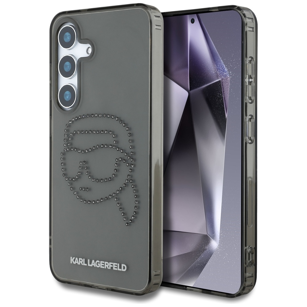 Karl Lagerfeld Rhinestones Karl Head Logo Black Kryt Samsung Galaxy S25