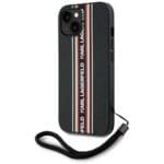 Karl Lagerfeld Saffiano Athleisure Stripes Cord Red Kryt iPhone 15