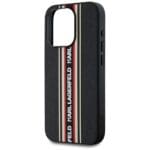 Karl Lagerfeld Saffiano Athleisure Stripes Cord Red Kryt iPhone 15 Pro