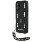 Karl Lagerfeld Saffiano Crystals w/Chain Black Kryt iPhone 16