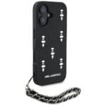 Karl Lagerfeld Saffiano Crystals w/Chain Black Kryt iPhone 16