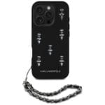 Karl Lagerfeld Saffiano Crystals w/Chain Black Kryt iPhone 16 Pro