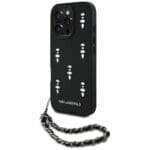 Karl Lagerfeld Saffiano Crystals w/Chain Black Kryt iPhone 16 Pro