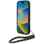 Karl Lagerfeld Saffiano Crystals w/Chain Black Kryt iPhone 16 Pro