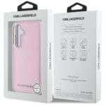Karl Lagerfeld Saffiano Full Wrapped Elongated Metal Logo MagSafe Kryt Samsung Galaxy S25 Plus