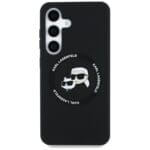 Karl Lagerfeld Silicone Double Heads And Circle MagSafe Black Kryt Samsung Galaxy S25