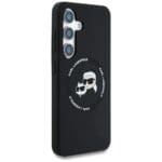 Karl Lagerfeld Silicone Double Heads And Circle MagSafe Black Kryt Samsung Galaxy S25