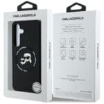 Karl Lagerfeld Silicone Double Heads And Circle MagSafe Black Kryt Samsung Galaxy S25