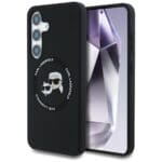 Karl Lagerfeld Silicone Double Heads And Circle MagSafe Black Kryt Samsung Galaxy S25 Plus