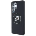 Karl Lagerfeld Silicone Double Heads And Circle MagSafe Black Kryt Samsung Galaxy S25 Ultra