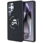 Karl Lagerfeld Silicone Double Heads And Circle MagSafe Black Kryt Samsung Galaxy S25 Ultra