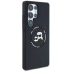 Karl Lagerfeld Silicone Double Heads And Circle MagSafe Black Kryt Samsung Galaxy S25 Ultra
