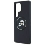 Karl Lagerfeld Silicone Double Heads And Circle MagSafe Black Kryt Samsung Galaxy S25 Ultra