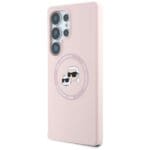 Karl Lagerfeld Silicone Double Heads And Circle MagSafe Pink Kryt Samsung Galaxy S25 Ultra