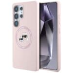 Karl Lagerfeld Silicone Double Heads And Circle MagSafe Pink Kryt Samsung Galaxy S25 Ultra