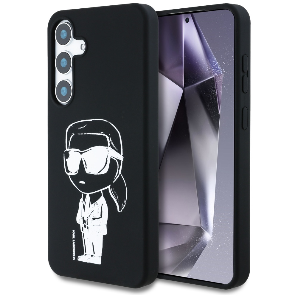 Karl Lagerfeld Silicone Graffiti Ikonik Printed Logo MagSafe Black Kryt Samsung Galaxy S25