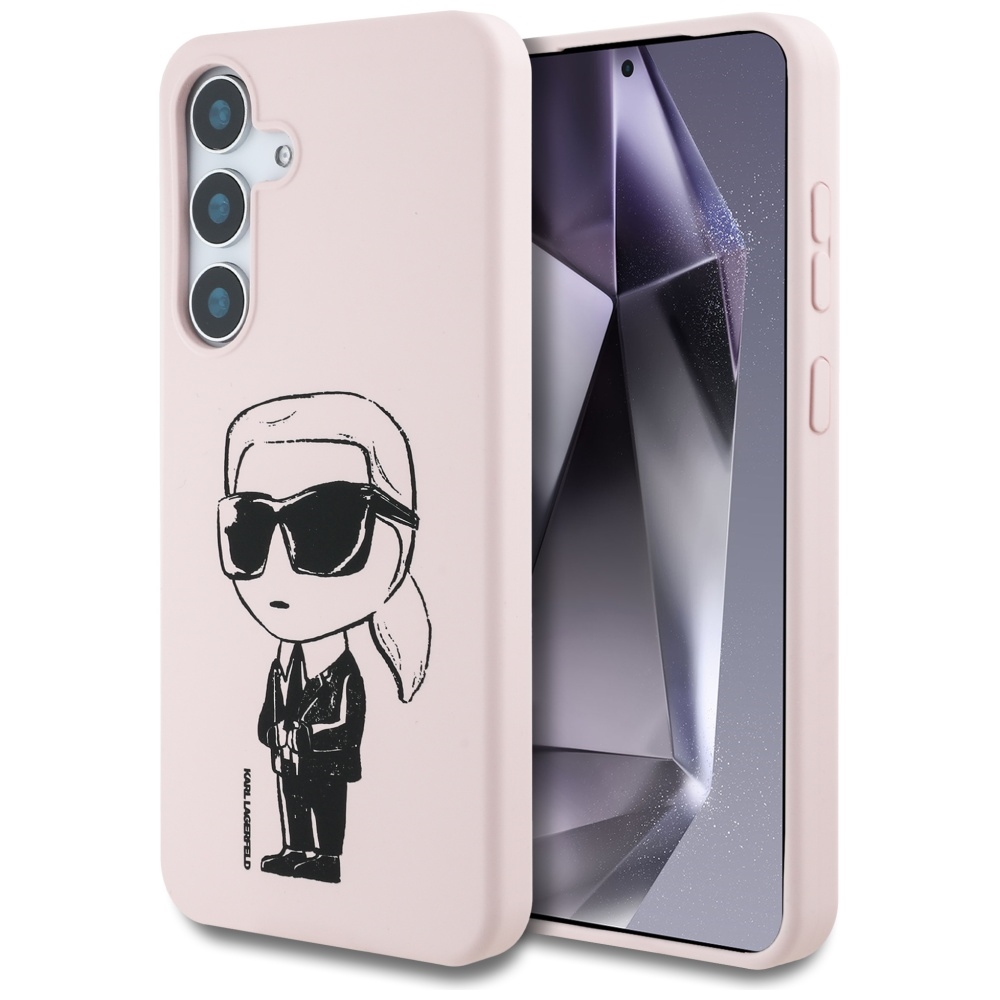 Karl Lagerfeld Silicone Graffiti Ikonik Printed Logo MagSafe Pink Kryt Samsung Galaxy S25