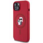 Karl Lagerfeld Silicone Karl&Choupette Heads Ring MagSafe Red Kryt iPhone 15