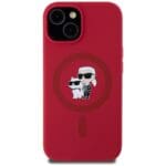 Karl Lagerfeld Silicone Karl&Choupette Heads Ring MagSafe Red Kryt iPhone 15