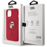 Karl Lagerfeld Silicone Karl&Choupette Heads Ring MagSafe Red Kryt iPhone 15