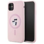 Karl Lagerfeld Silicone Karl&Choupette MagSafe Pink Kryt iPhone 11