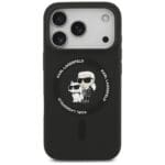 Karl Lagerfeld Silicone Karl&Choupette Ring MagSafe Black Kryt iPhone 17 Pro Max