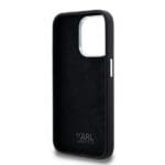 Karl Lagerfeld Silicone Metal Script Logo Black Kryt iPhone 15 Pro Max