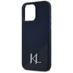 Karl Lagerfeld Silicone Shadow Metal Initial MagSafe Black Kryt iPhone 15 Pro