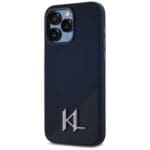 Karl Lagerfeld Silicone Shadow Metal Initial MagSafe Black Kryt iPhone 15 Pro Max