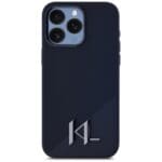 Karl Lagerfeld Silicone Shadow Metal Initial MagSafe Black Kryt iPhone 15 Pro Max