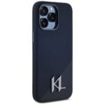 Karl Lagerfeld Silicone Shadow Metal Initial MagSafe Black Kryt iPhone 15 Pro Max