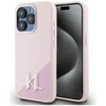 Karl Lagerfeld Silicone Shadow Metal Initial MagSafe Pink Kryt iPhone 15 Pro