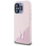 Karl Lagerfeld Silicone Shadow Metal Initial MagSafe Pink Kryt iPhone 15 Pro Max