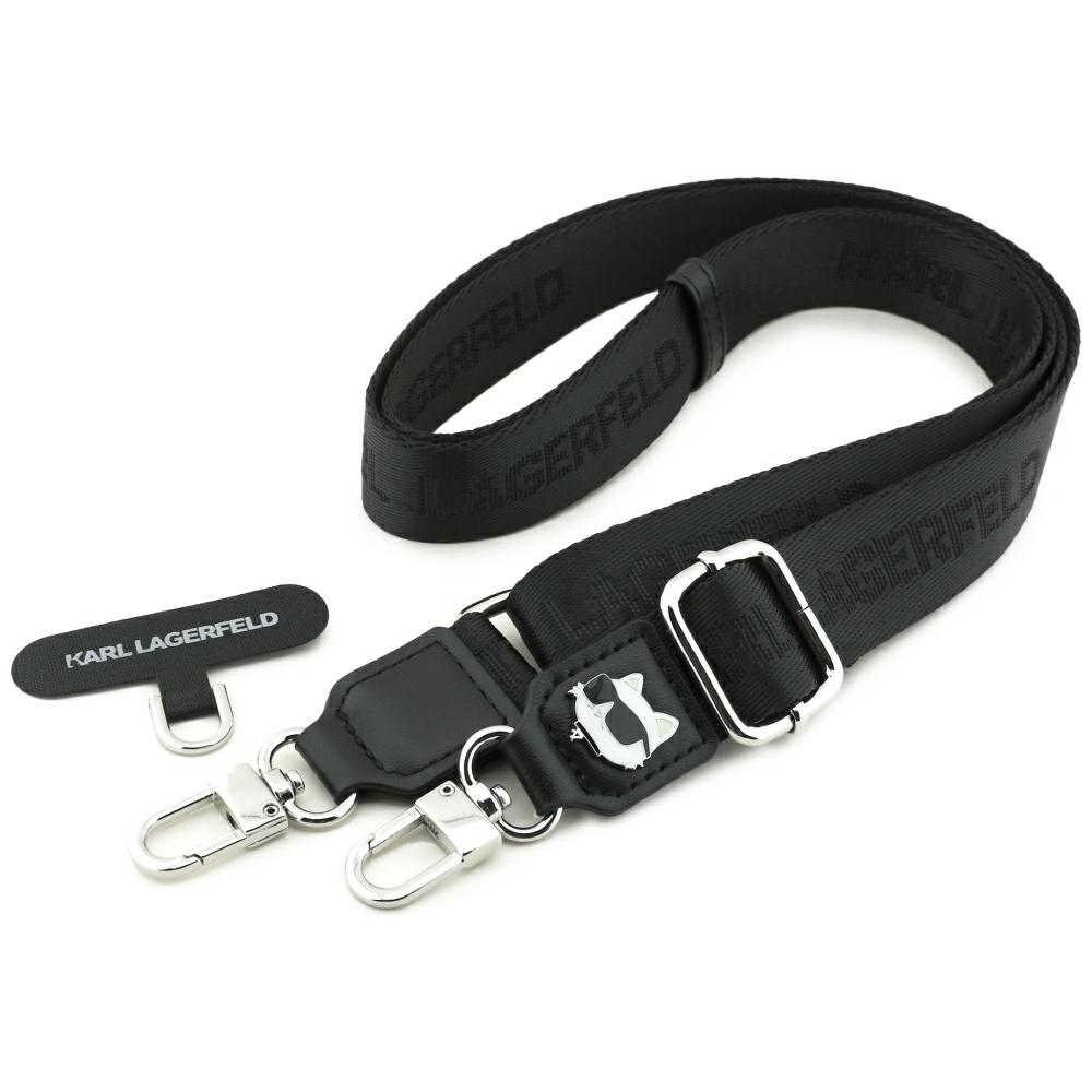Karl Lagerfeld Universal Strap Tether Patch Choupette Metal Logo Black
