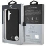 Mercedes Leather Debossed Lines MagSafe Black Kryt Samsung Galaxy S25