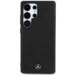 Mercedes Leather Debossed Lines MagSafe Black Kryt Samsung Galaxy S25 Ultra
