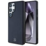 Mercedes Leather Debossed Lines MagSafe blue Kryt Samsung Galaxy S25 Ultra