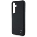 Mercedes Leather Horizontal Debossed Curves MagSafe Black Kryt Samsung Galaxy S25