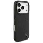 Mercedes Leather Large Laurel Leave MagSafe Black Kryt iPhone 17 Pro