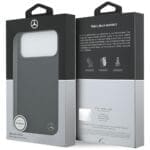 Mercedes Leather Large Laurel Leave MagSafe Black Kryt iPhone 17 Pro Max