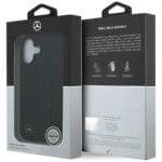 Mercedes Leather Laurel Leaves MagSafe Black Kryt iPhone 17