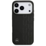 Mercedes Leather Laurel Leaves MagSafe Black Kryt iPhone 17 Pro